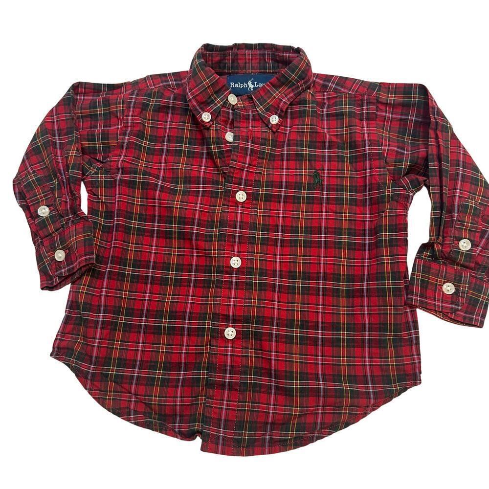 Ralph Lauren Plaid Button Down Shirt sz 12 m